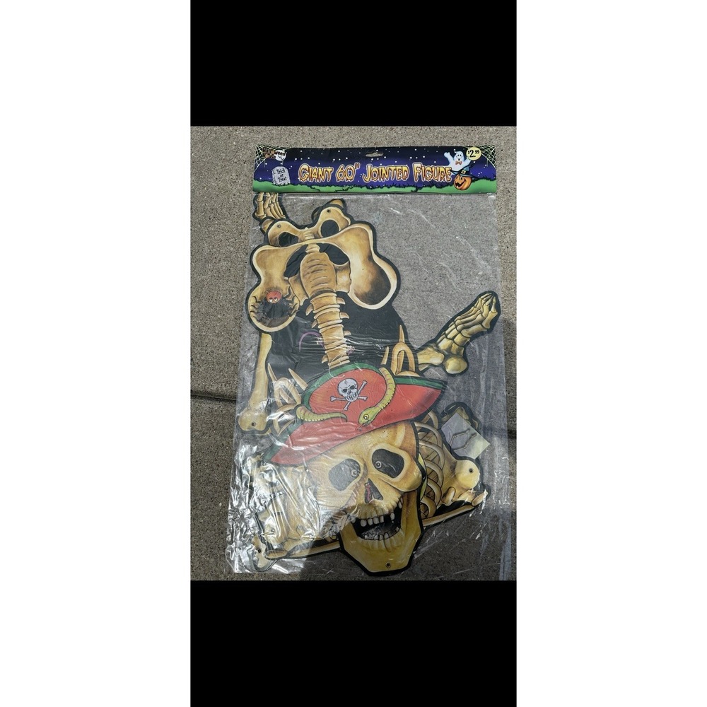 Vintage Halloween‎ Skeleton Wall Decor 60" Cardboard Jointed